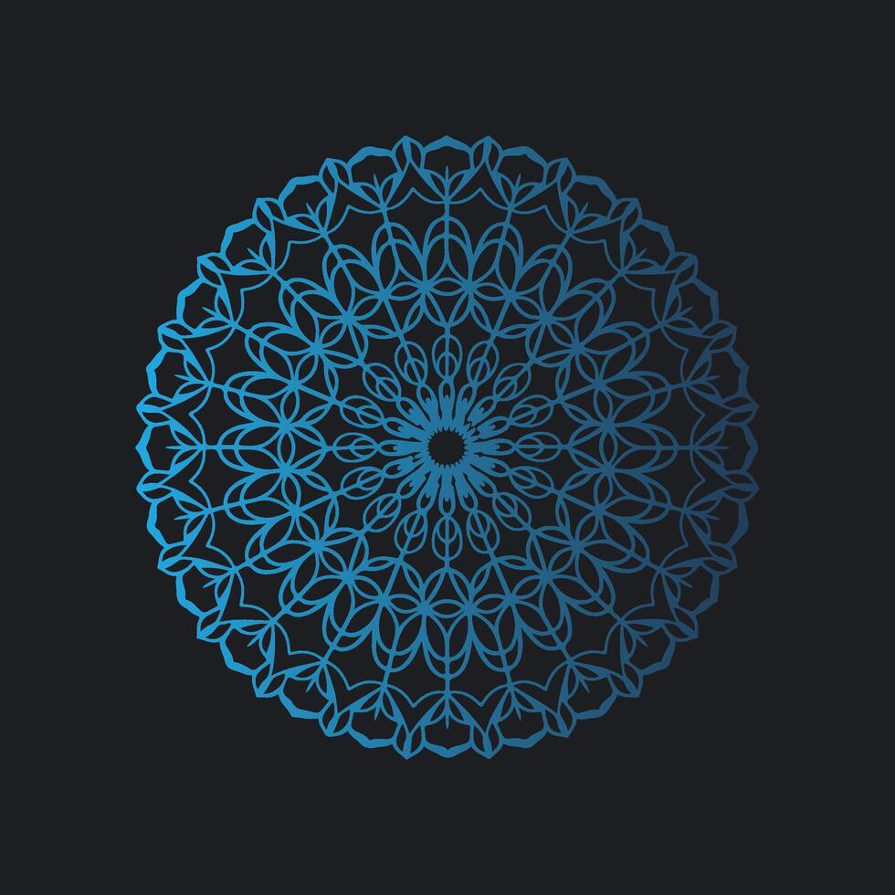 A blue circular design on a black background vector