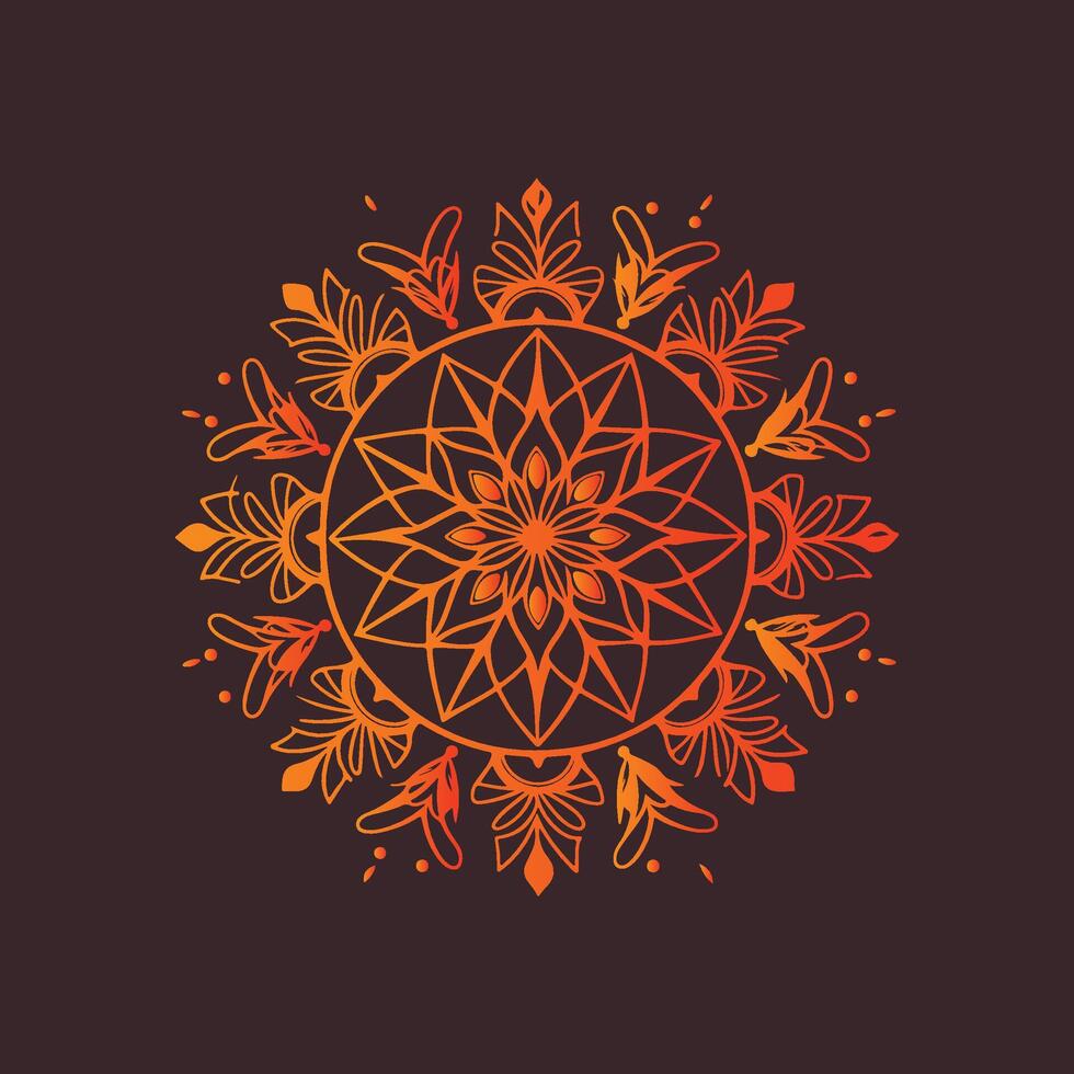 A circular design with orange and brown colors vector