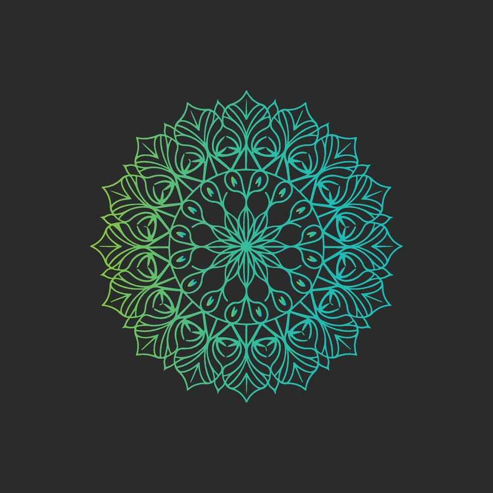 A circular design with green and blue colors vector