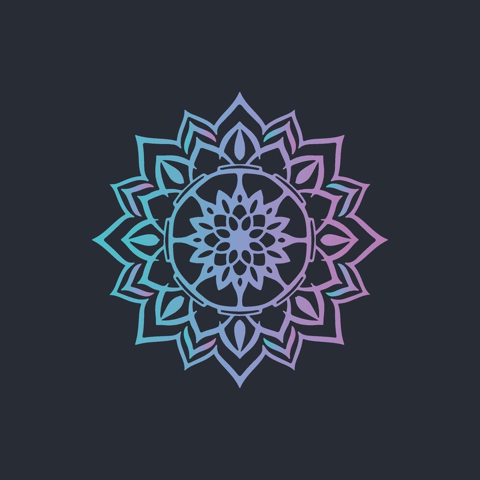 A colorful flower logo on a black background vector