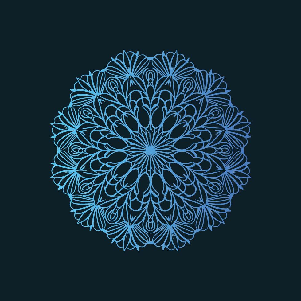 A blue circular design on a black background vector