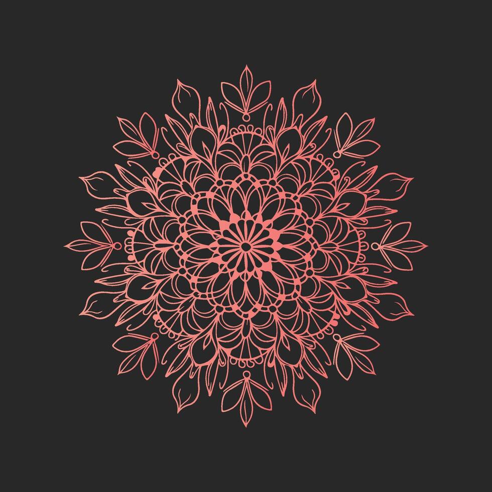 A red and pink flower design on a black background vector