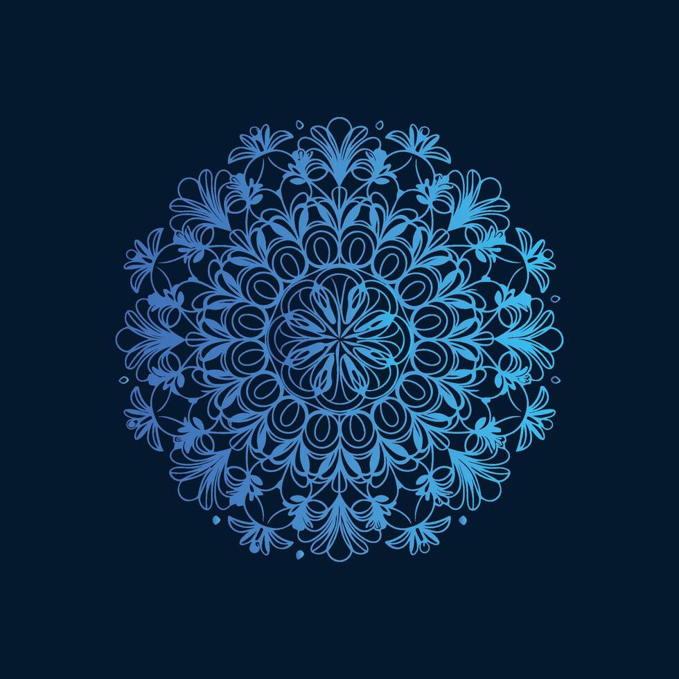 A blue circular design on a dark background vector