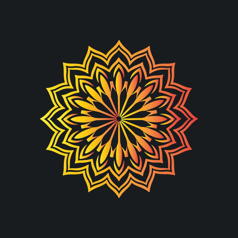 A colorful flower design on a black background vector