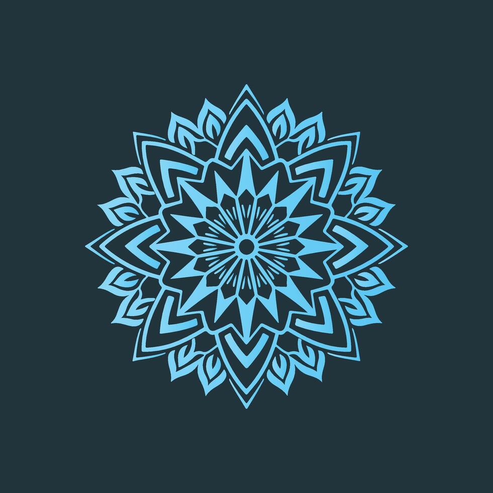 A blue flower design on a dark background vector