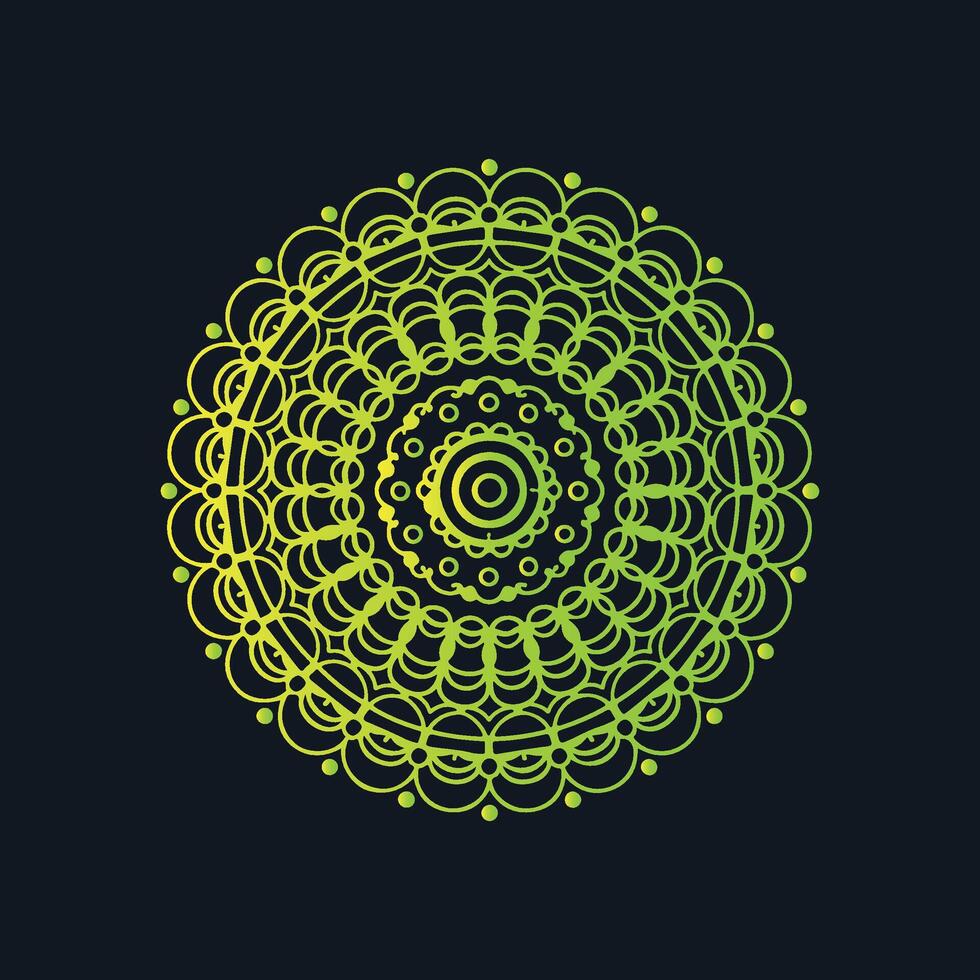 A green and black circular design on a black background vector