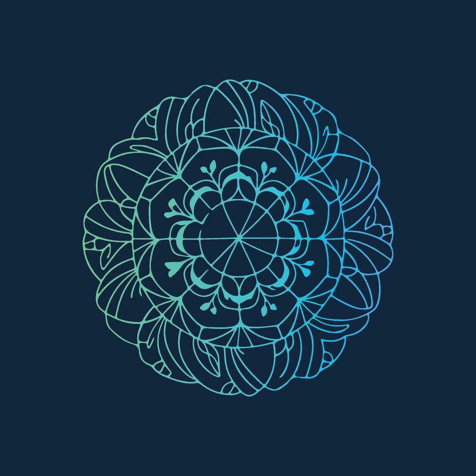 A blue and green circular design on a dark background vector