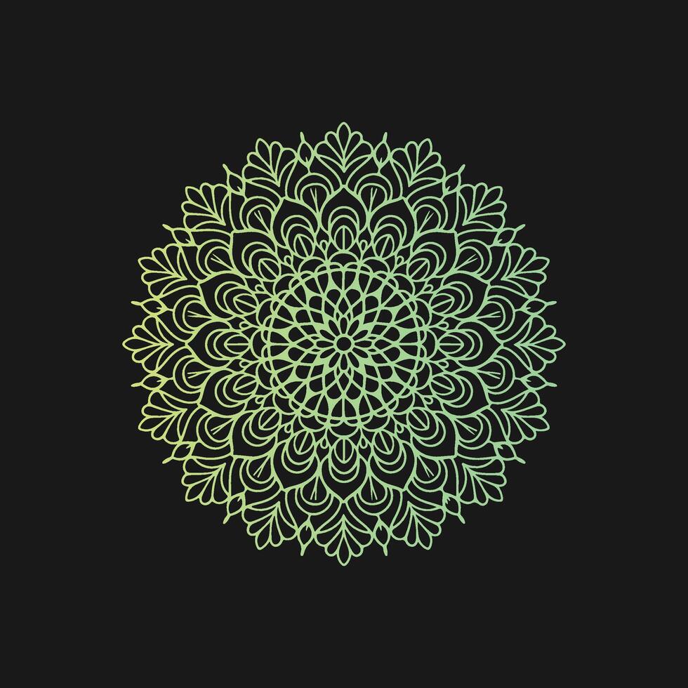 A green and black circular design on a black background vector