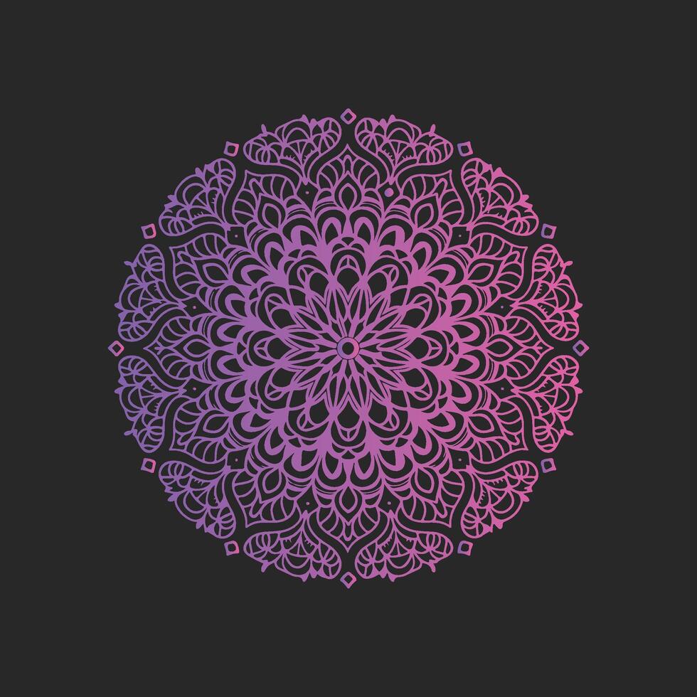 A purple and pink circular design on a black background vector