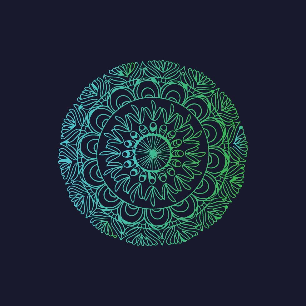 A circular design with green and blue colors vector