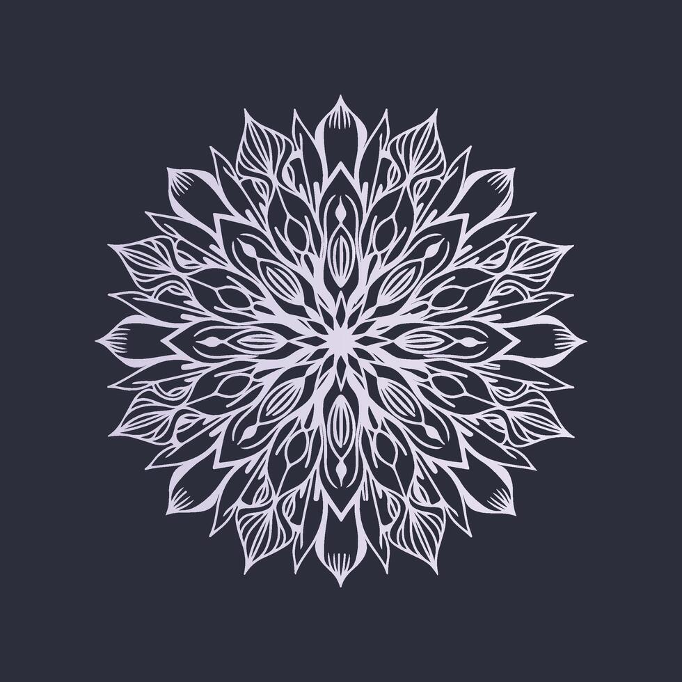A white flower design on a black background vector