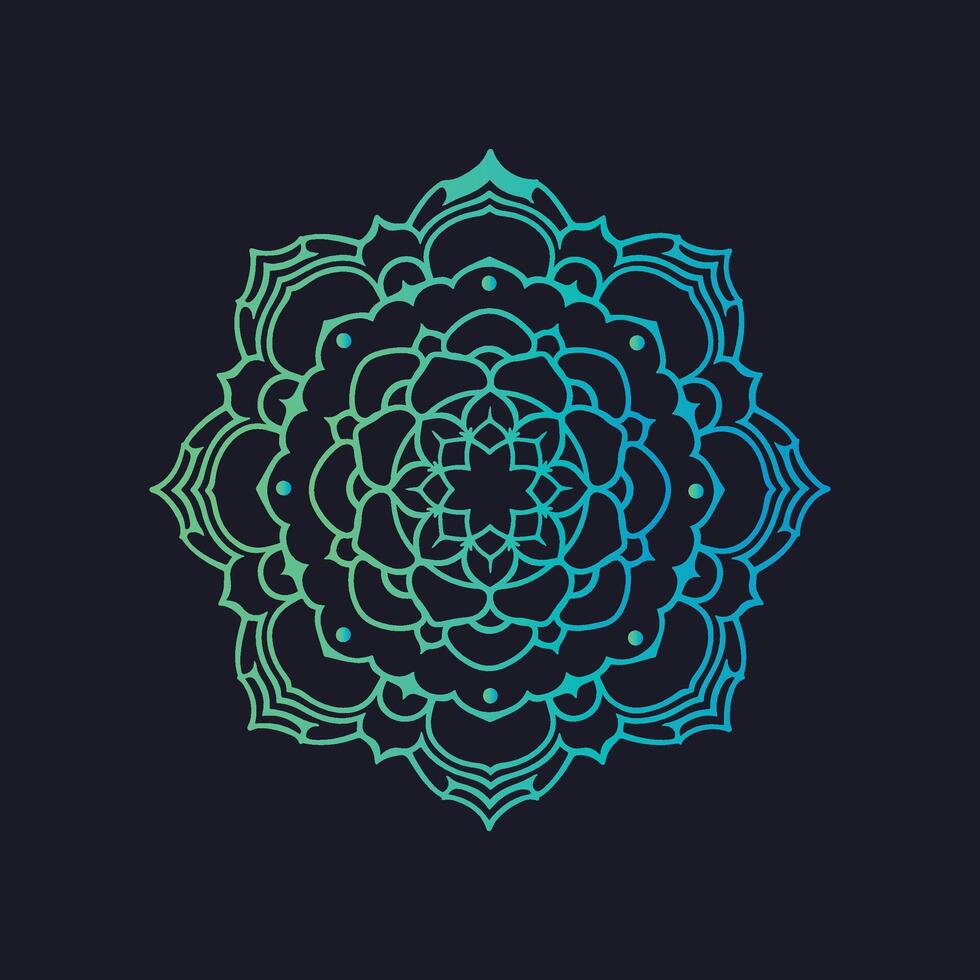 A blue and green logo for a yoga studio vector