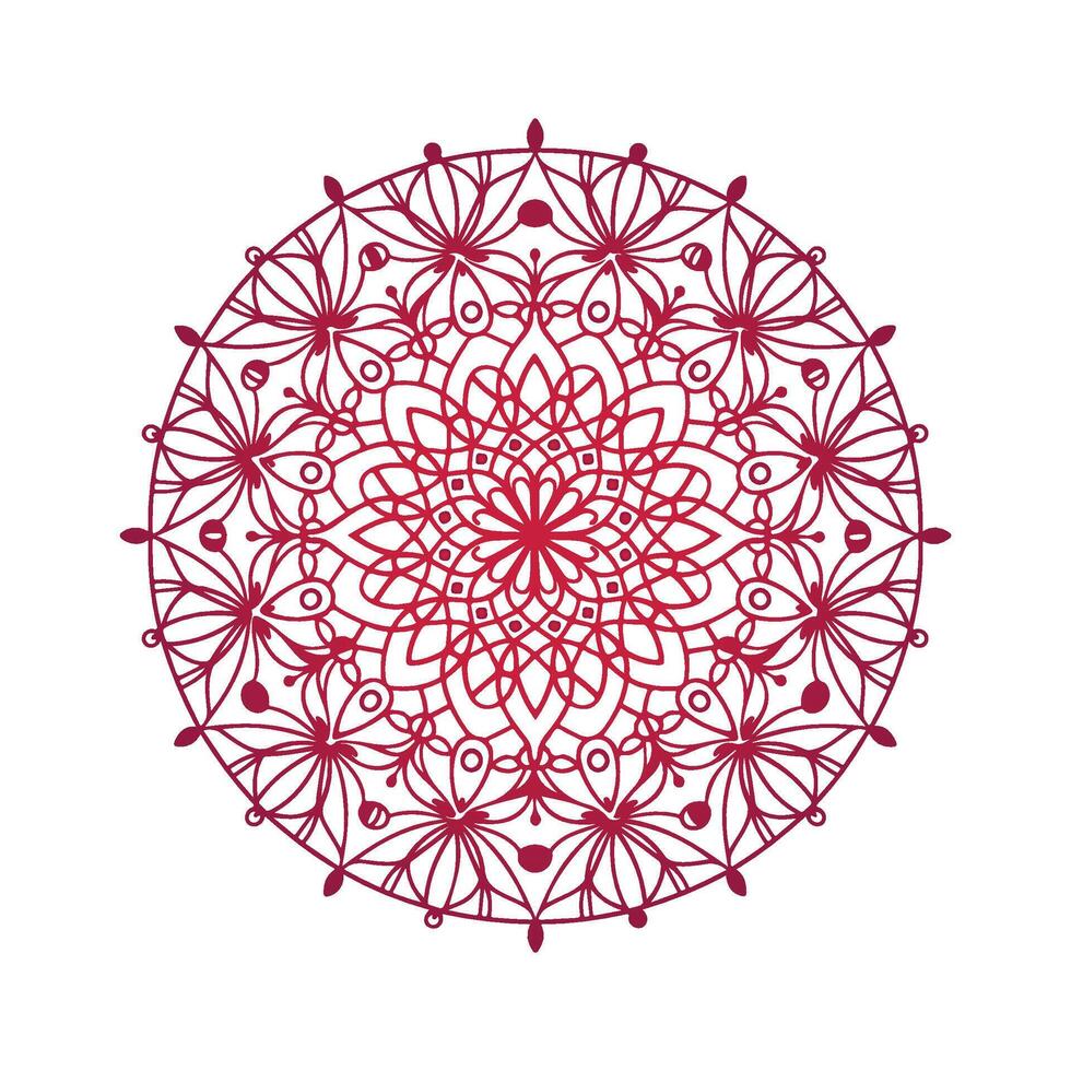 A circular design with red flowers vector
