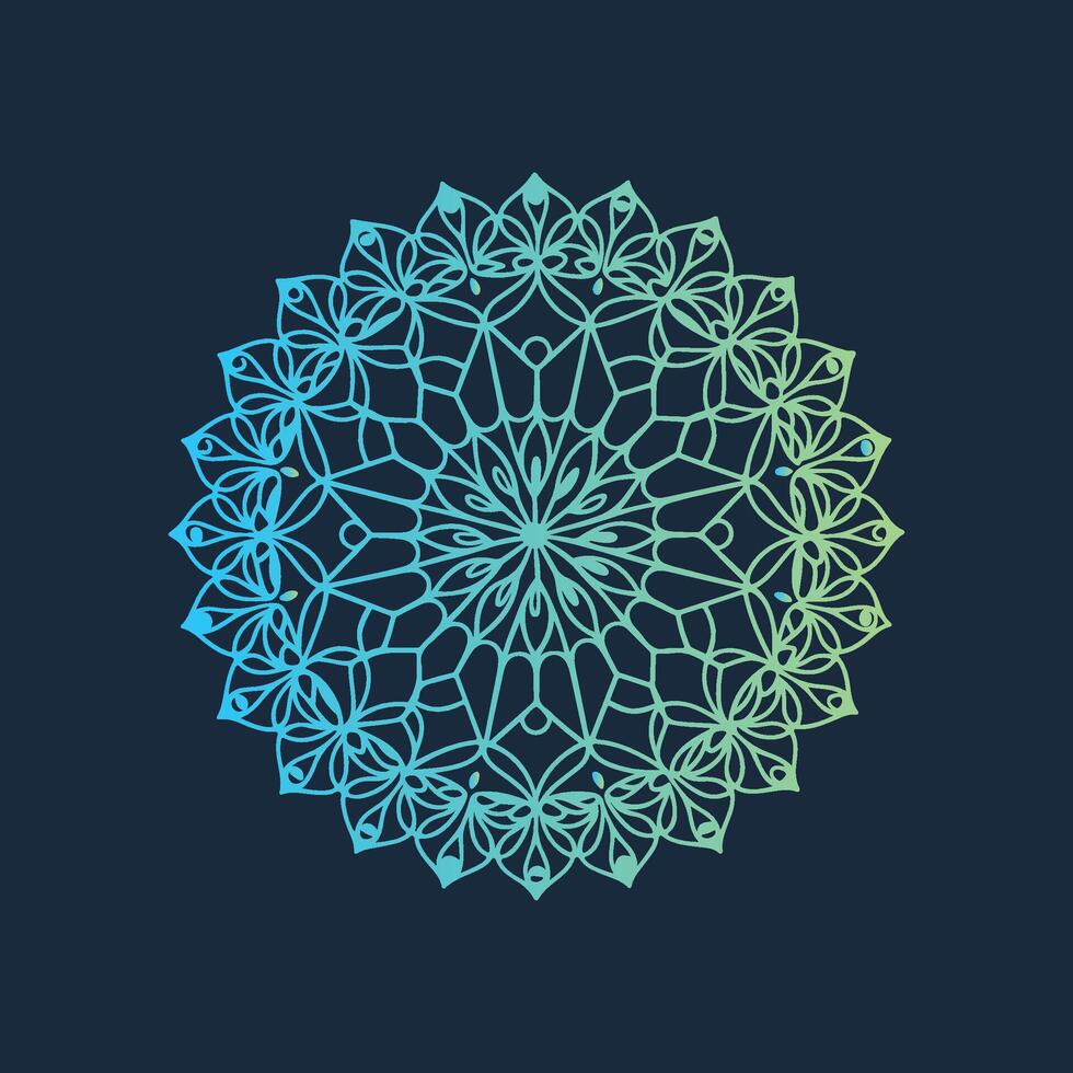 a circular design with green and blue gradient colors vector