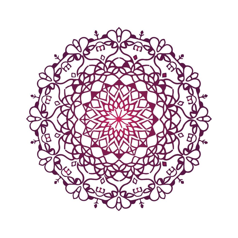 A circular design with a purple flower vector