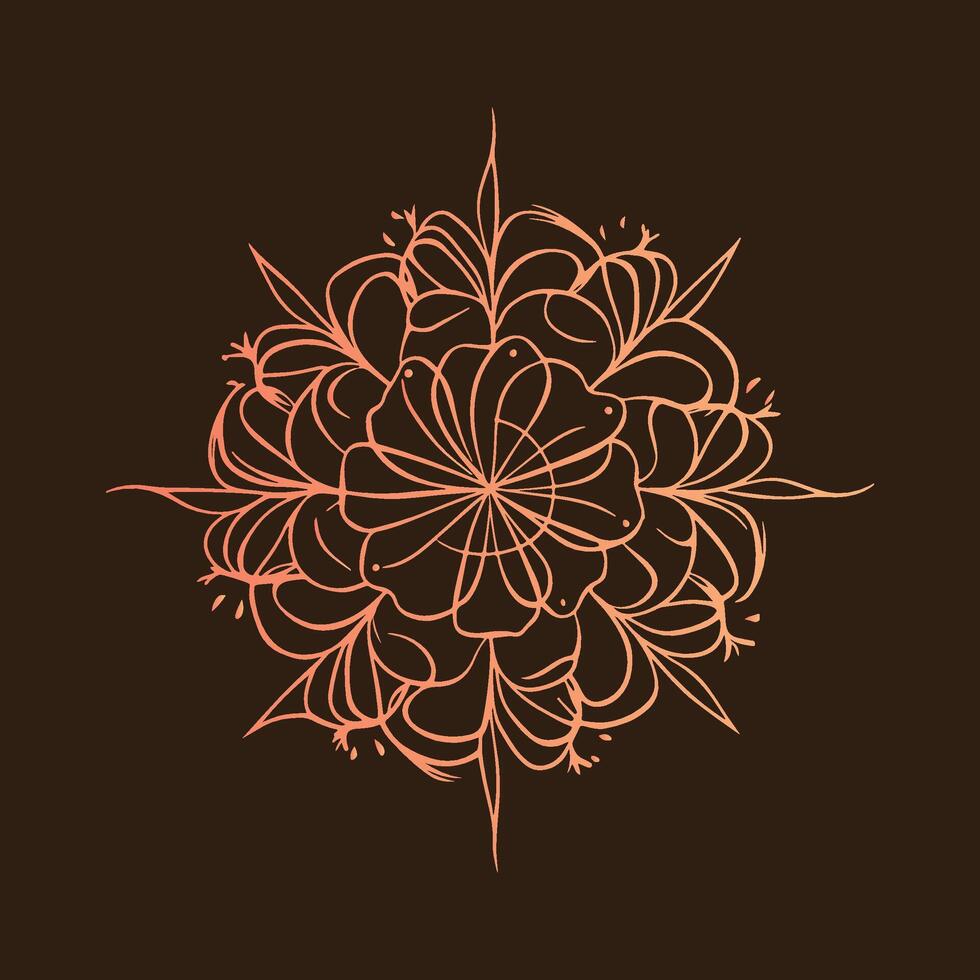 A flower design on a brown background vector