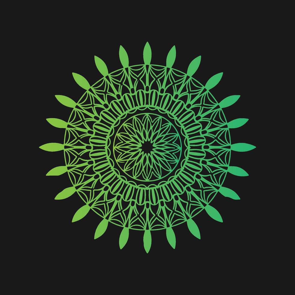 A green and black logo with a circular design vector