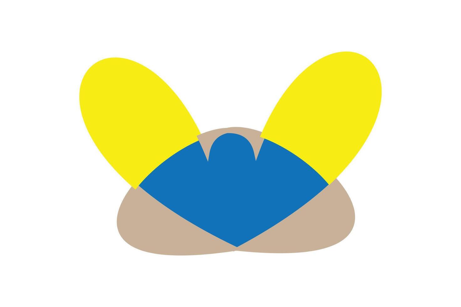A blue and yellow bunny head with ears vector