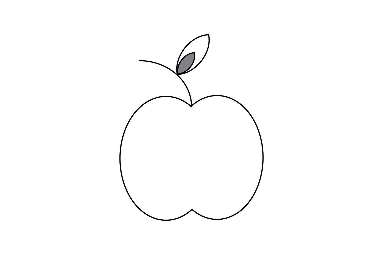 Apple outline illustration vector