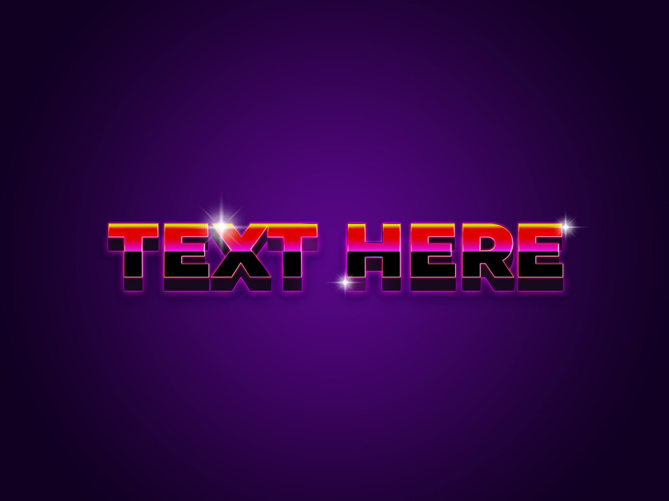 Retro Text Effect psd