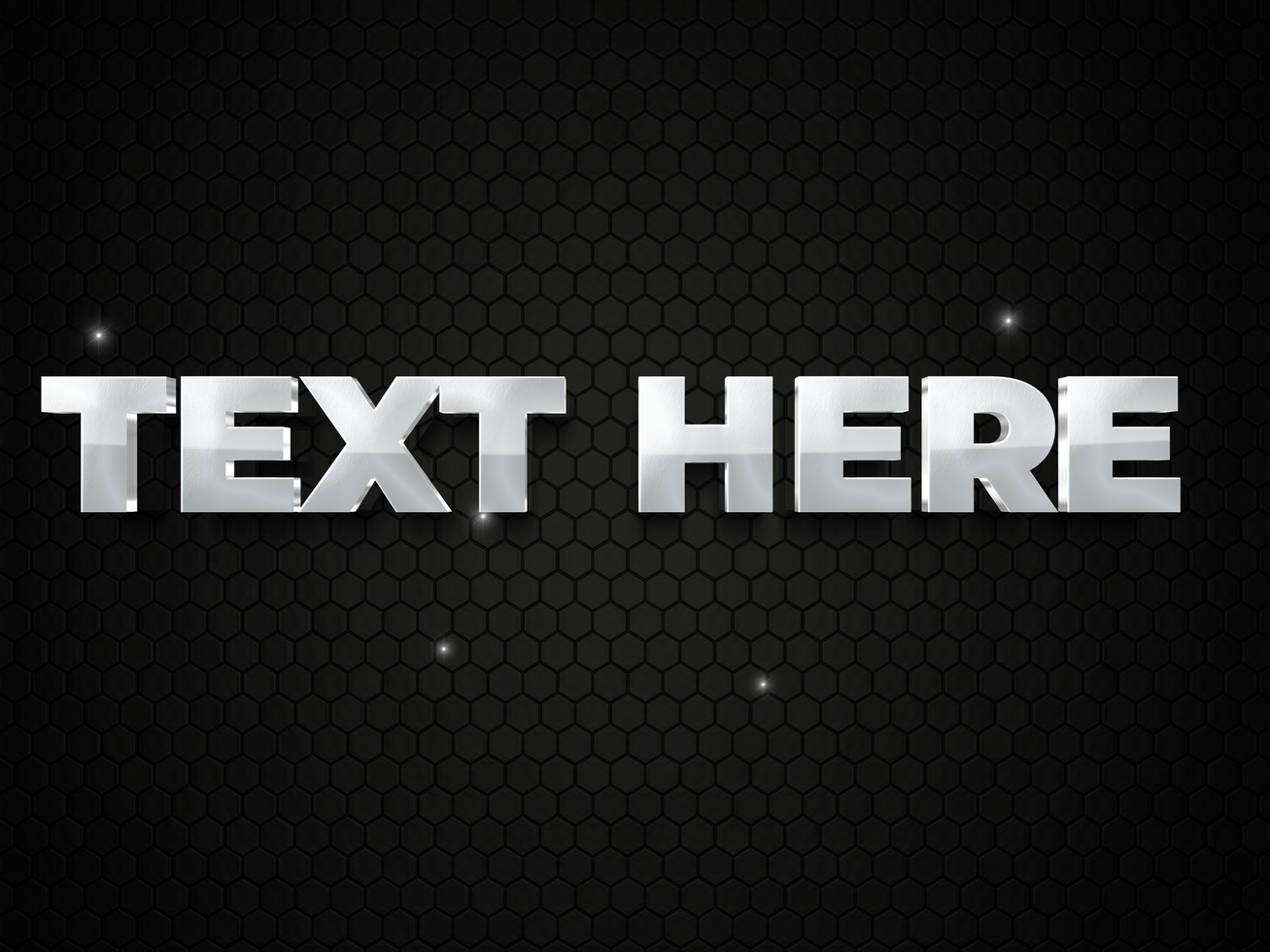 Shiny Metallic Text Style psd
