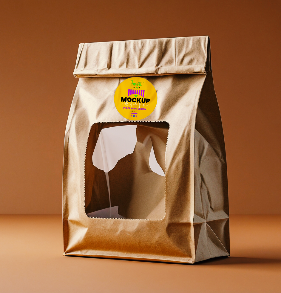 Shopping bag crafted for refined packaging, a durable paper bag or packet package mock up design psd