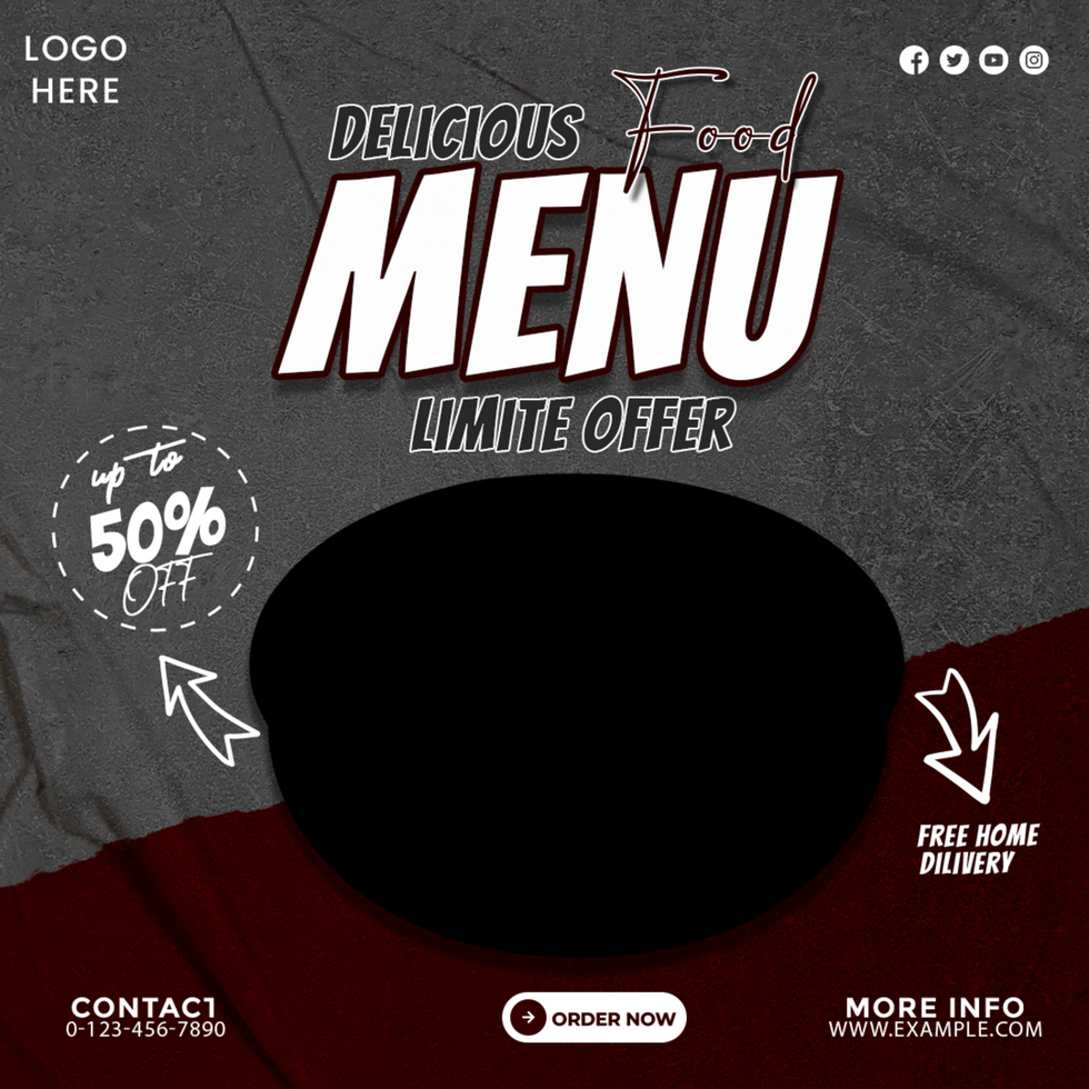 Delicious Food Menu Banner Design psd