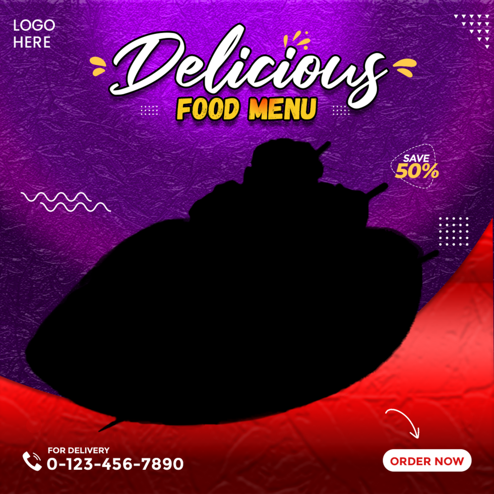 Delicious Food Menu Square Banner Template Design psd