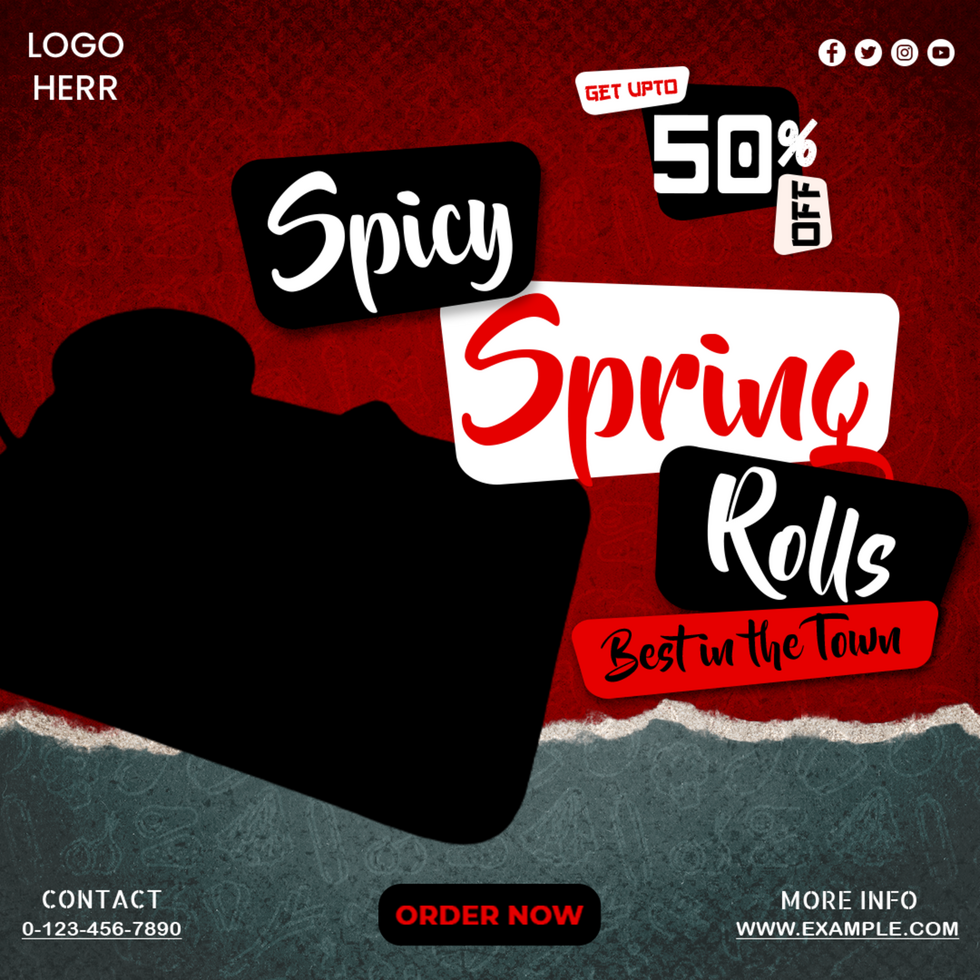 Post Social Ad for Spicy Spring Roll psd