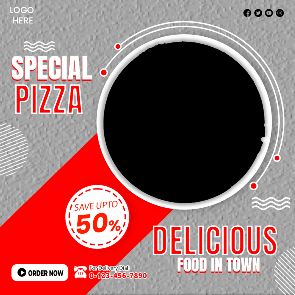 Special Pizza Deal in Square Size Banner psd