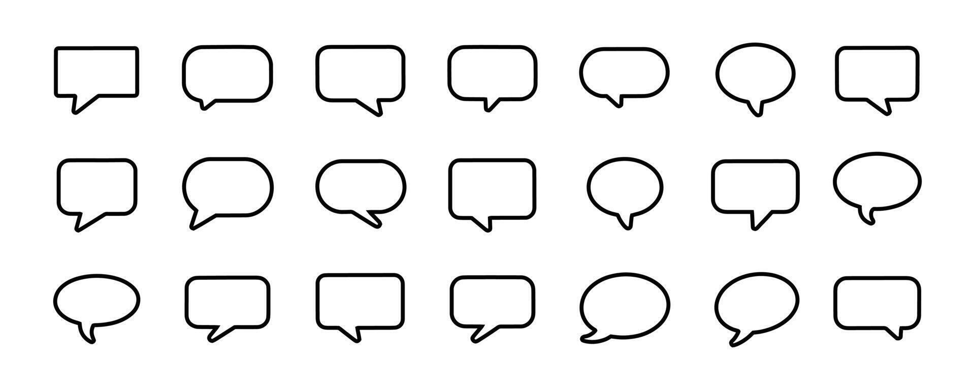 Speech bubble, speech balloon, chat bubble line art icon for apps and websites. Message comments chat box illustration 10 EPS . vector