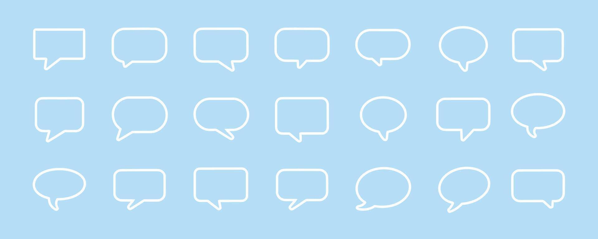 Speech bubble, speech balloon, chat bubble line art icon for apps and websites. Message comments chat box illustration vector