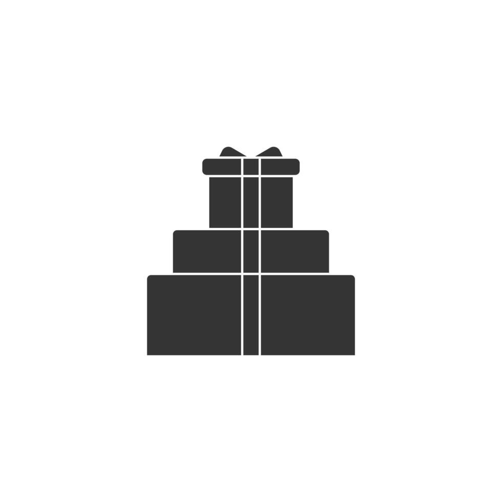 Stack of Silhouette Wrapped Gift Boxes Isolated on White Background vector