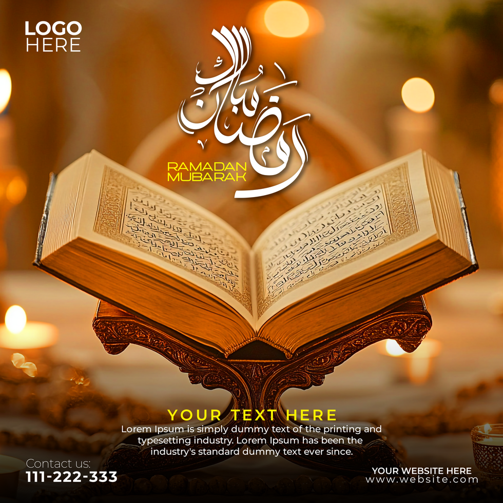Ramadan Kareem, A Month of Blessings and Peace Post or Banner Design psd