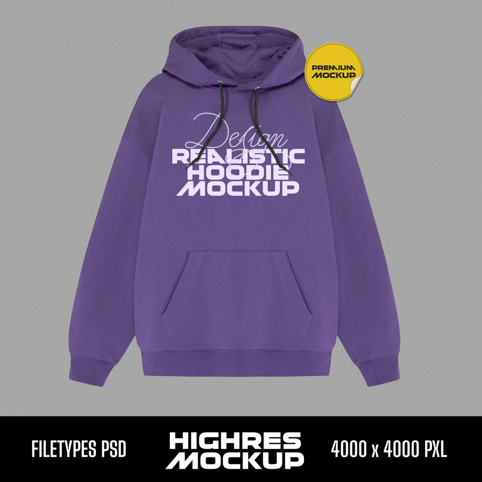 Purple Hoodie Realistic Mockup psd