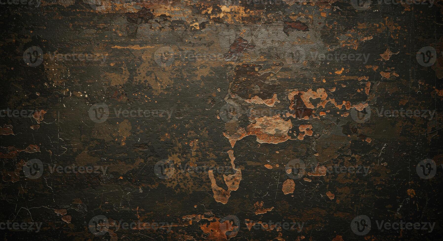 A grungy old metal wall with paint and rust photo