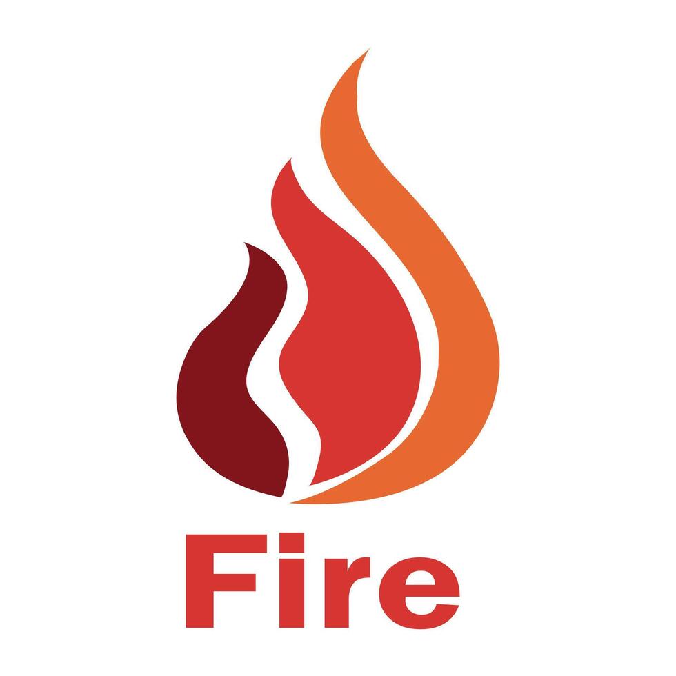 Fire flames logo design on white background vector