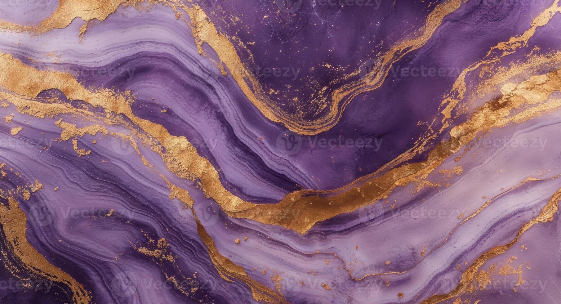 A purple and gold marble background with gold paint photo