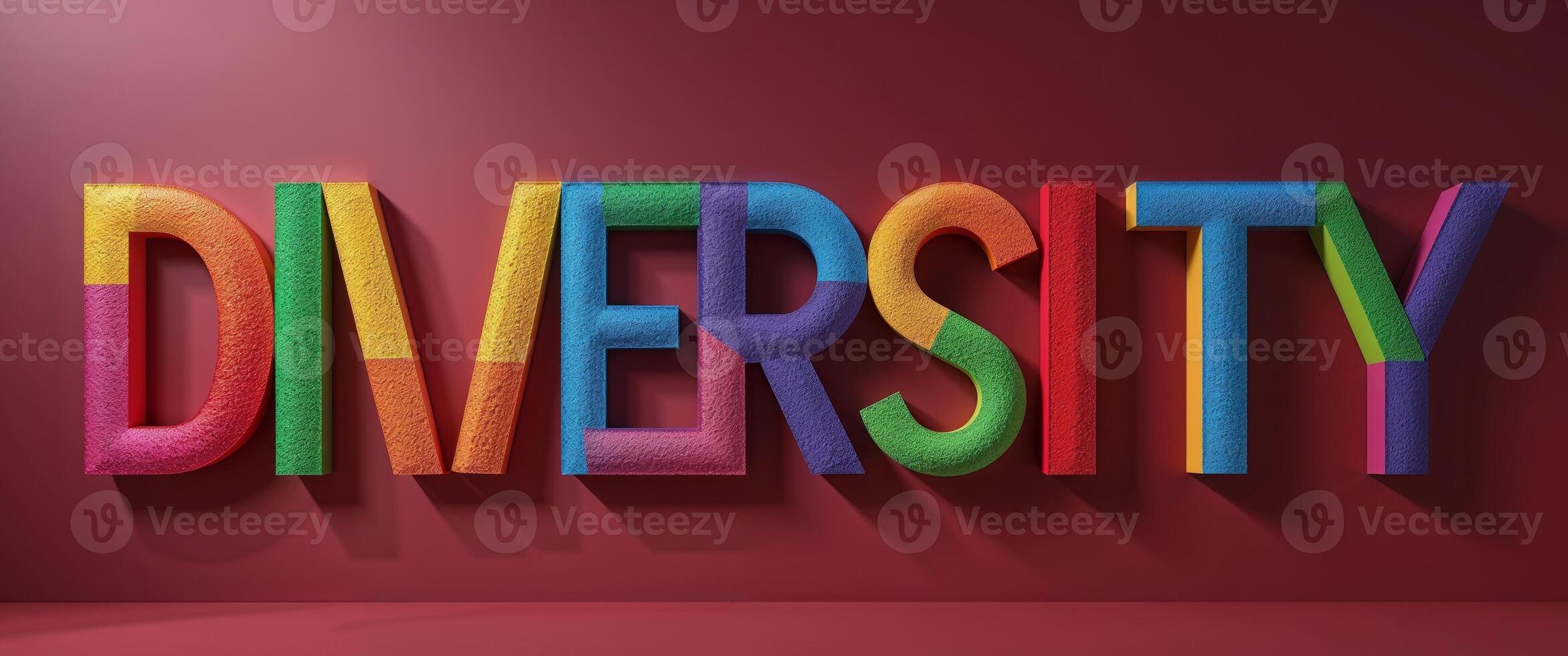 Diversity concept 3d text illustration photo