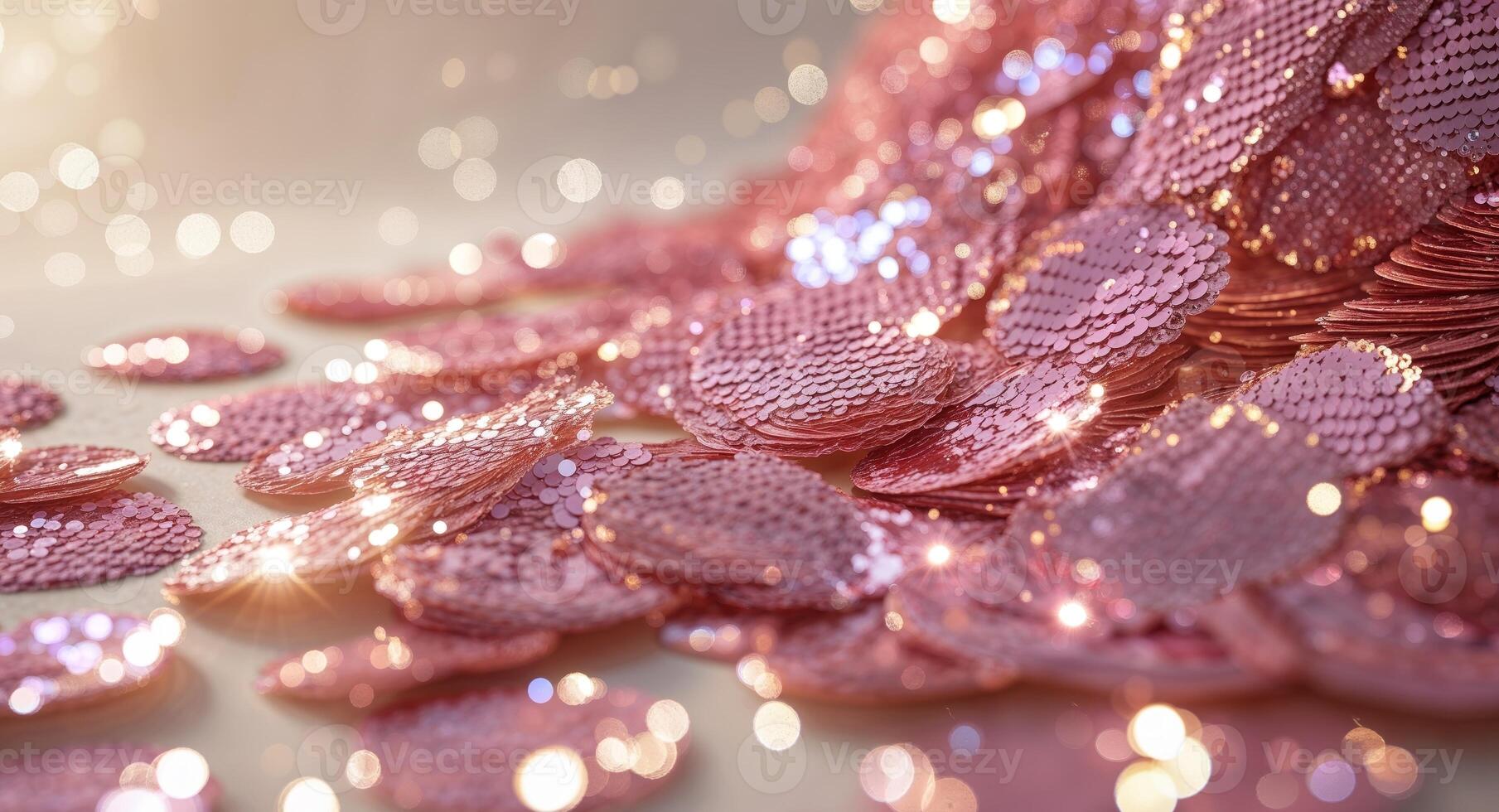 Shimmering Pink Sequins Textures and Reflections in a Festive Background. photo