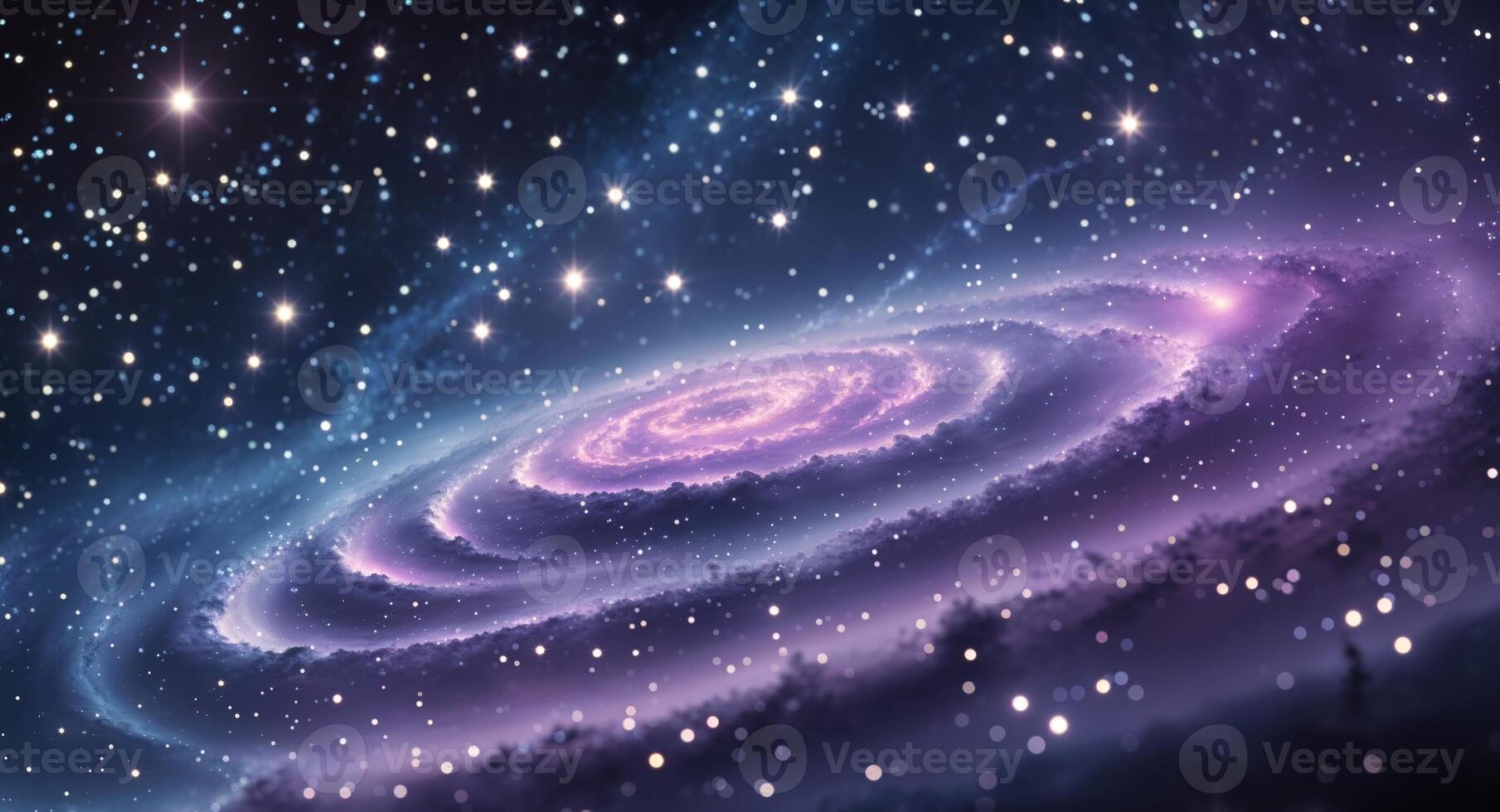 Stunning Cosmic Swirl with Bright Stars and Deep Space Background. photo