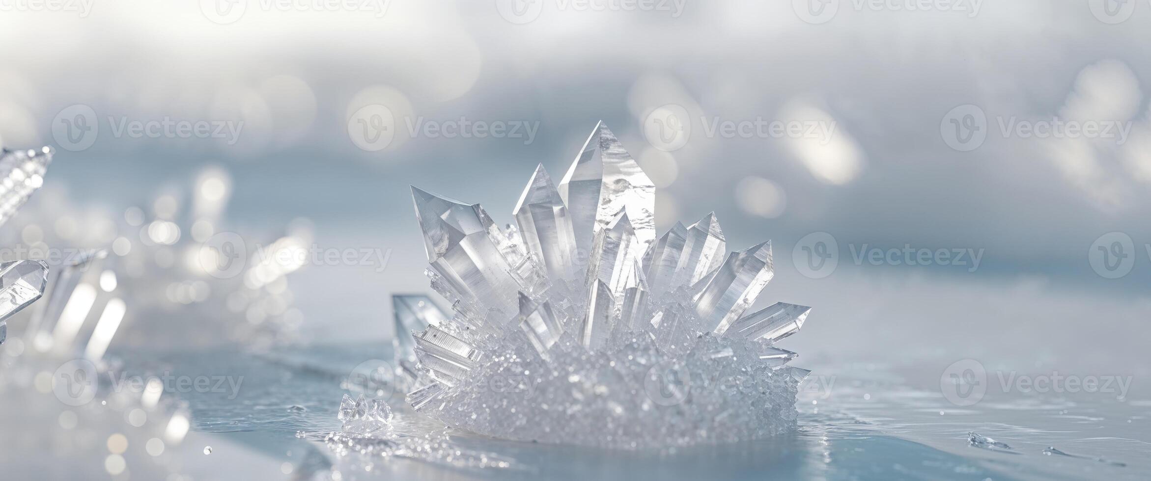 Macro Shot of Intricate Ice Crystal Formations photo