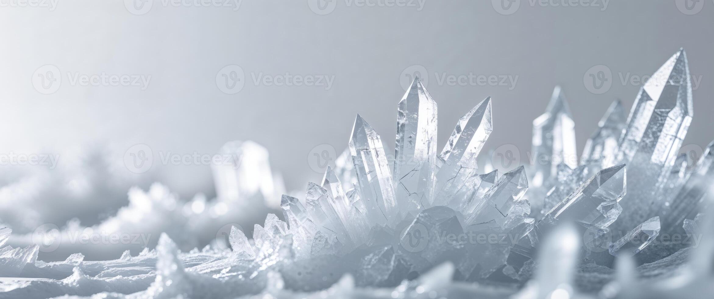 Macro Shot of Intricate Ice Crystal Formations. photo