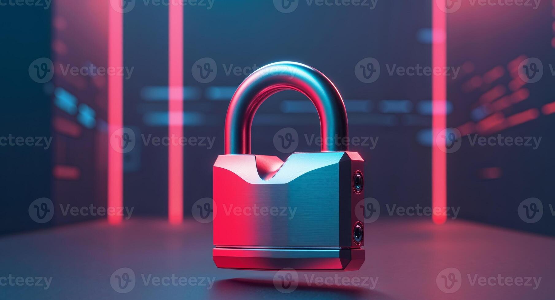 A lock with a red light on it photo