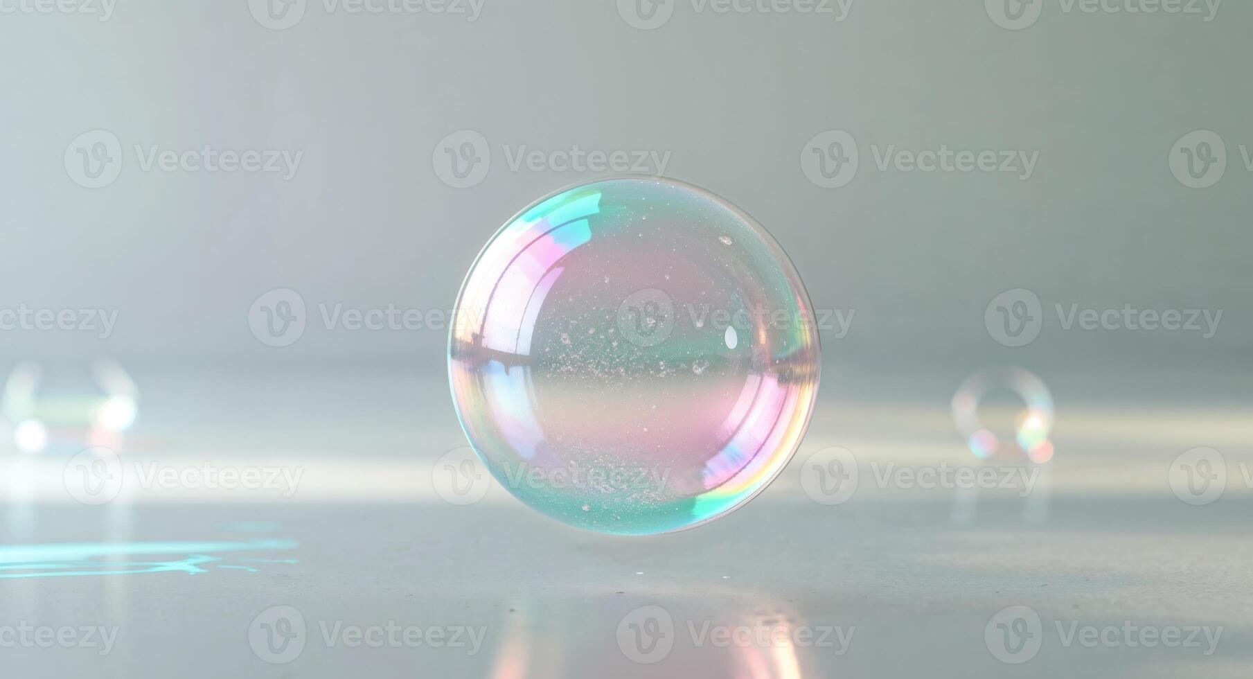 Bubbles floating in a pool of water photo