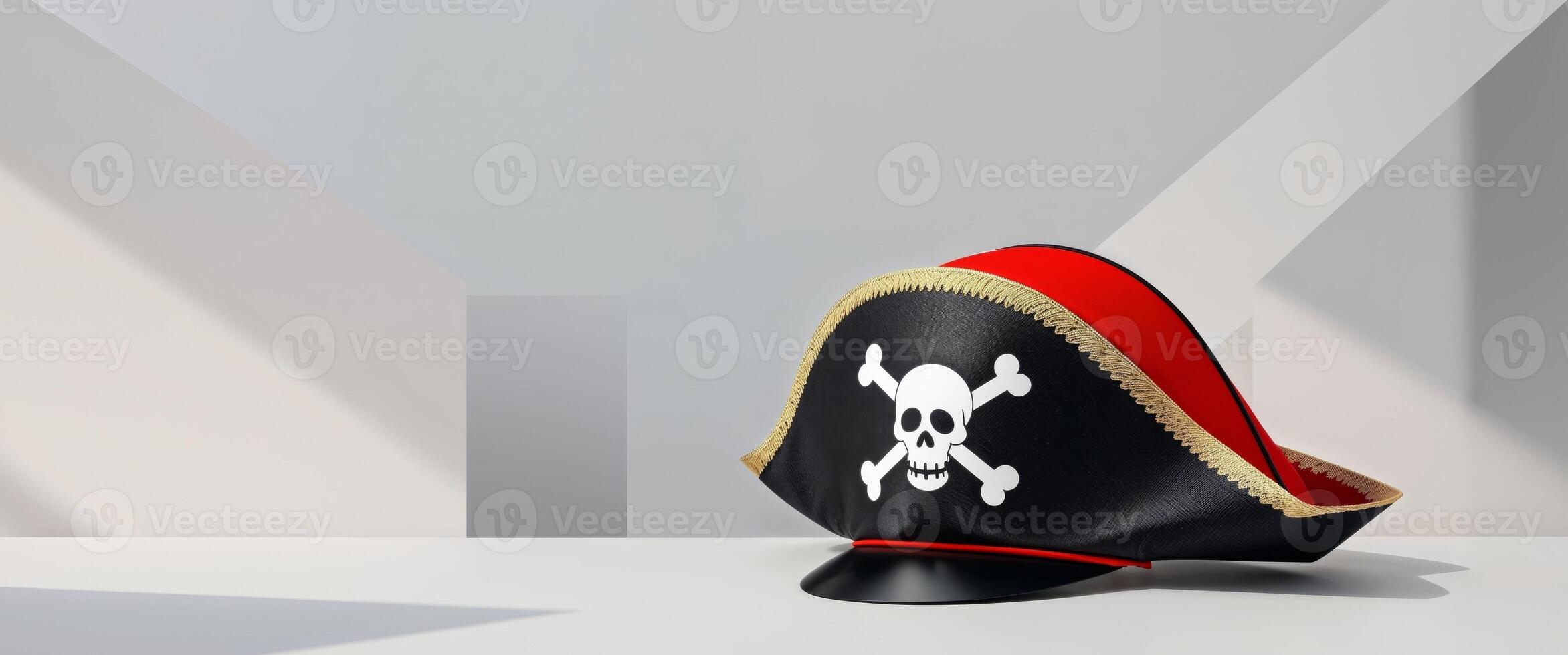 Jolly Roger Pirate Hat Costume Accessory for Parties. photo