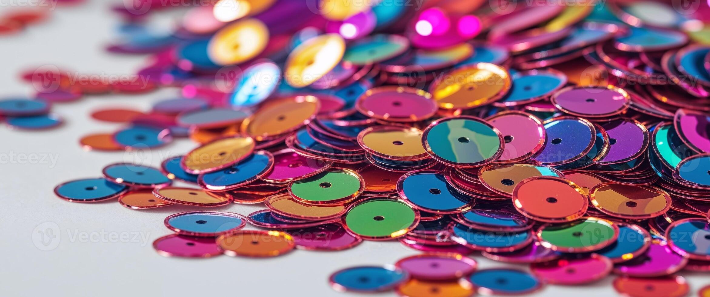 Multicolored Sequins for Crafting and Decoration photo