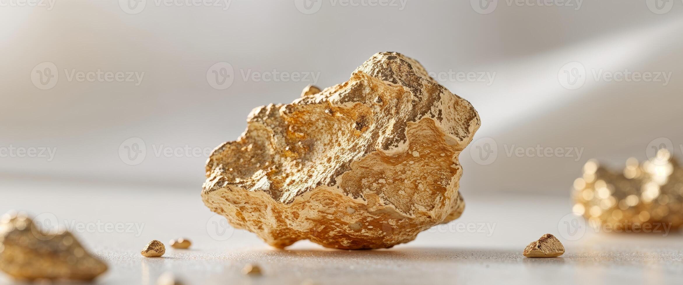 Stunning closeup of a textured gold nugget photo