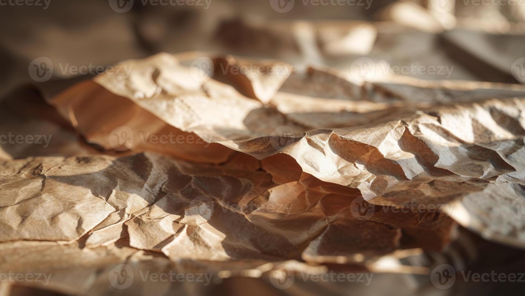 Crumpled brown paper background photo