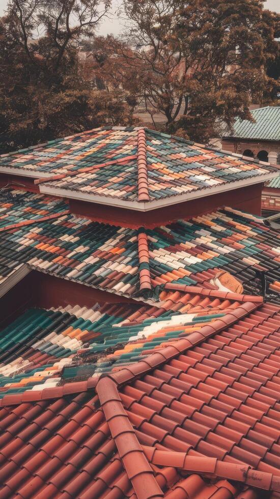 New roof tiles in different colors high quality photo
